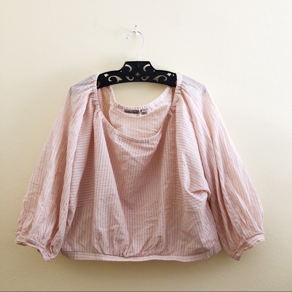 ANTHROPOLOGIE Holding Horses Blush Striped Blouse - Picture 5 of 6